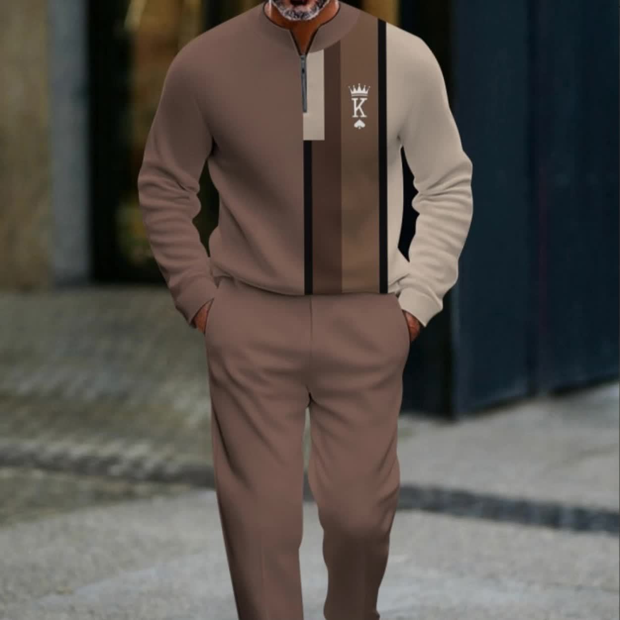 Autumn Men’s Color Block Sportswear Set - Image 8