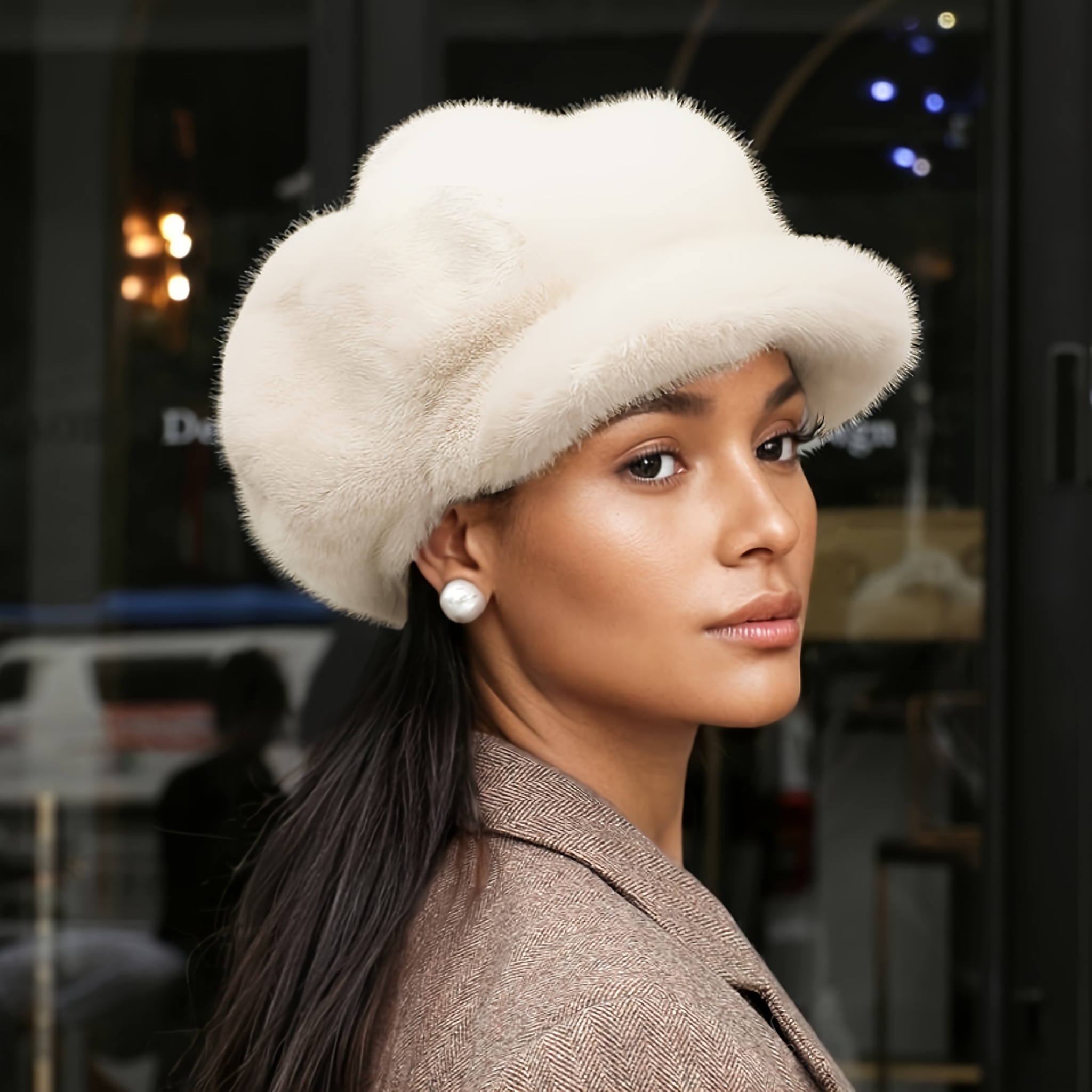 Women’s Plush Beret & Cloud Hat - Image 3